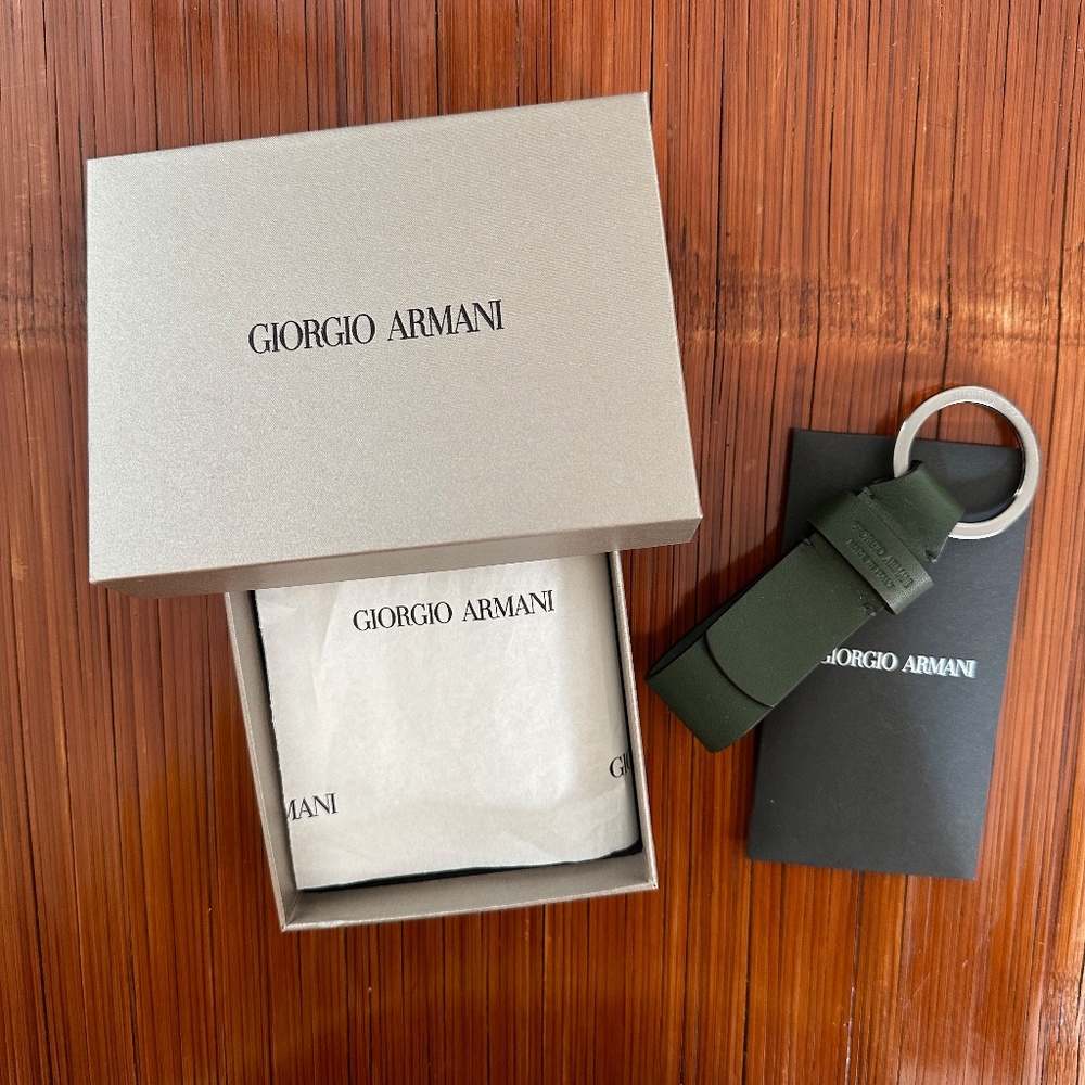 GIORGIO ARMANI Smooth Leather Key Ring